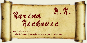 Marina Ničković vizit kartica